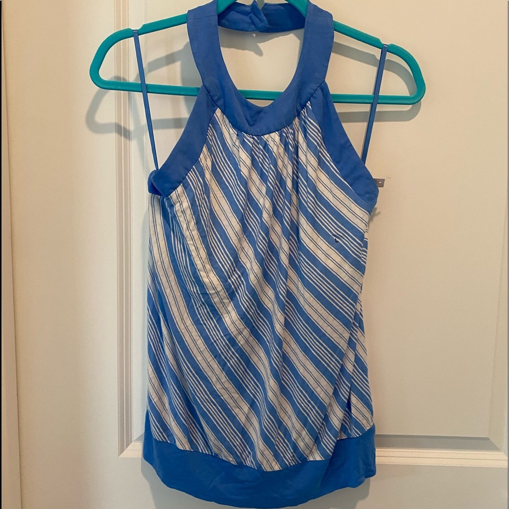 🆕 NWT NY & Company L Blue & White Striped Halter